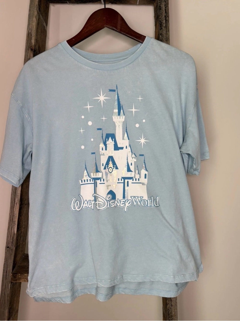 Disney Light Blue Castle Graphic Tee